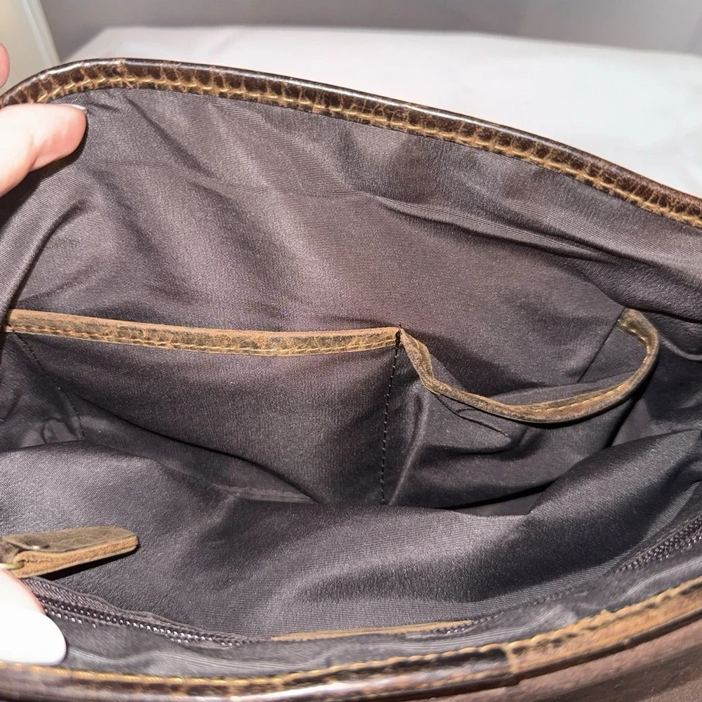 Unbranded Dark Brown Leather Shoulder Messenger Crossbody Bag Purse